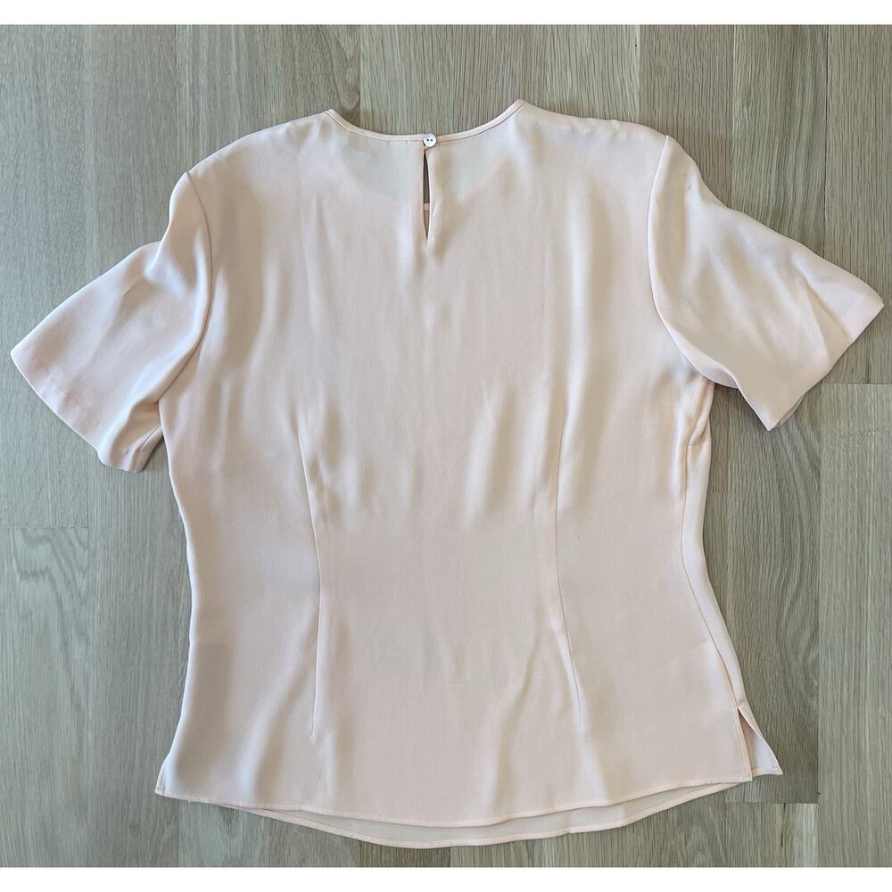 NWOT Nordstrom 100% Silk Luxury Peach Professional Career Top Blouse Medium - Picture 5 of 7
